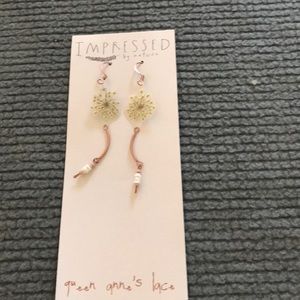 Real pressed plant earrings